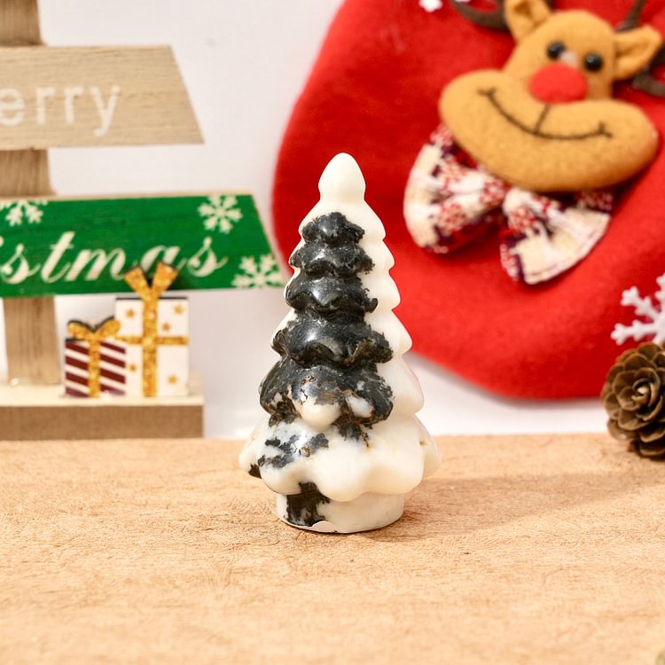 Black And White Zebra Jasper Christmas TreeHelmsman Crystal