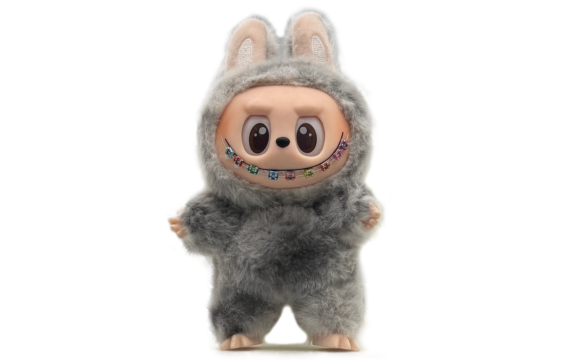 [Modified Doll] POP MART Labubu Vinyl Doll TCO Little Gray, Cute, Creative, Refined, Gradient Hang Tag Box 16cm
