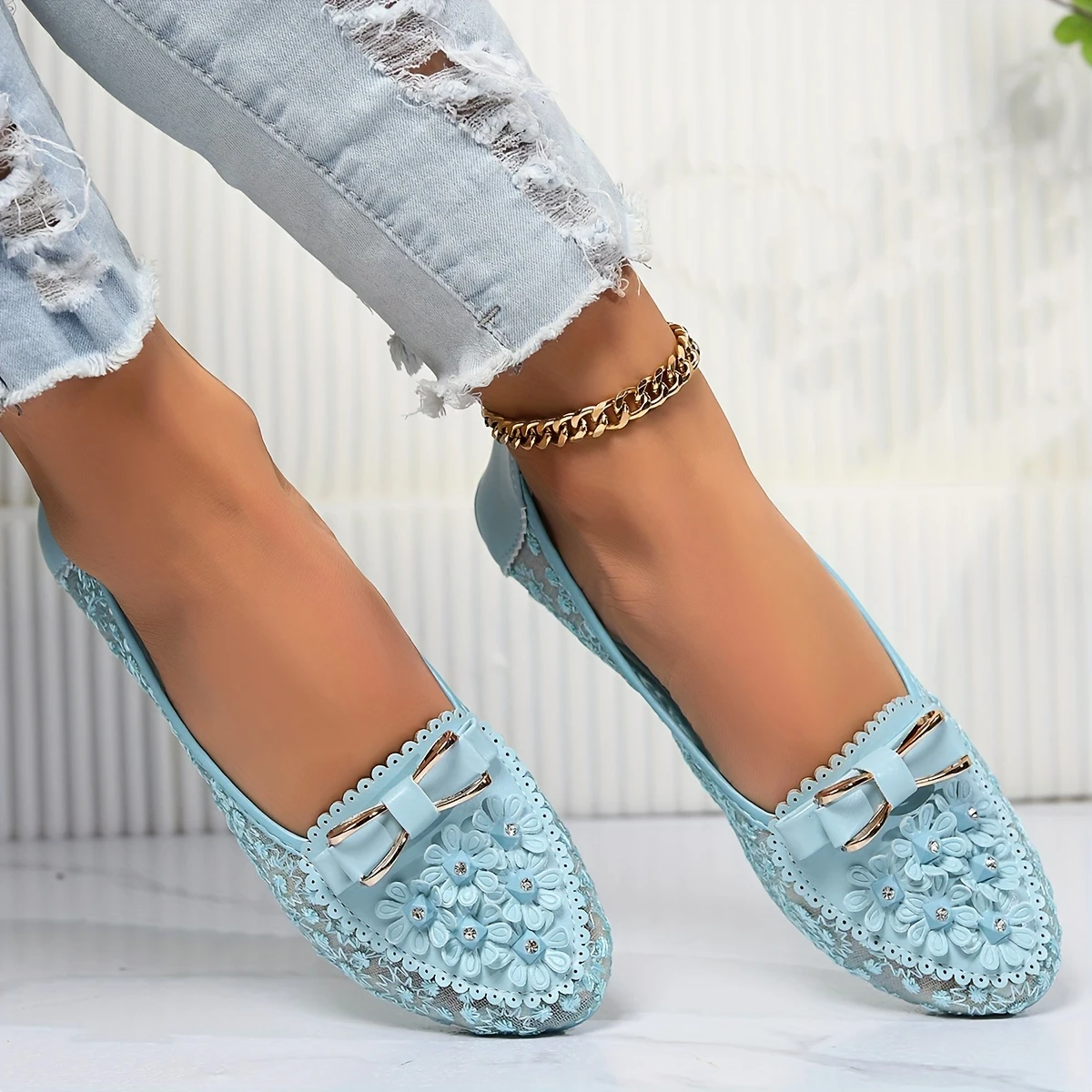 Elegant Lace Wedge Sandals for Women