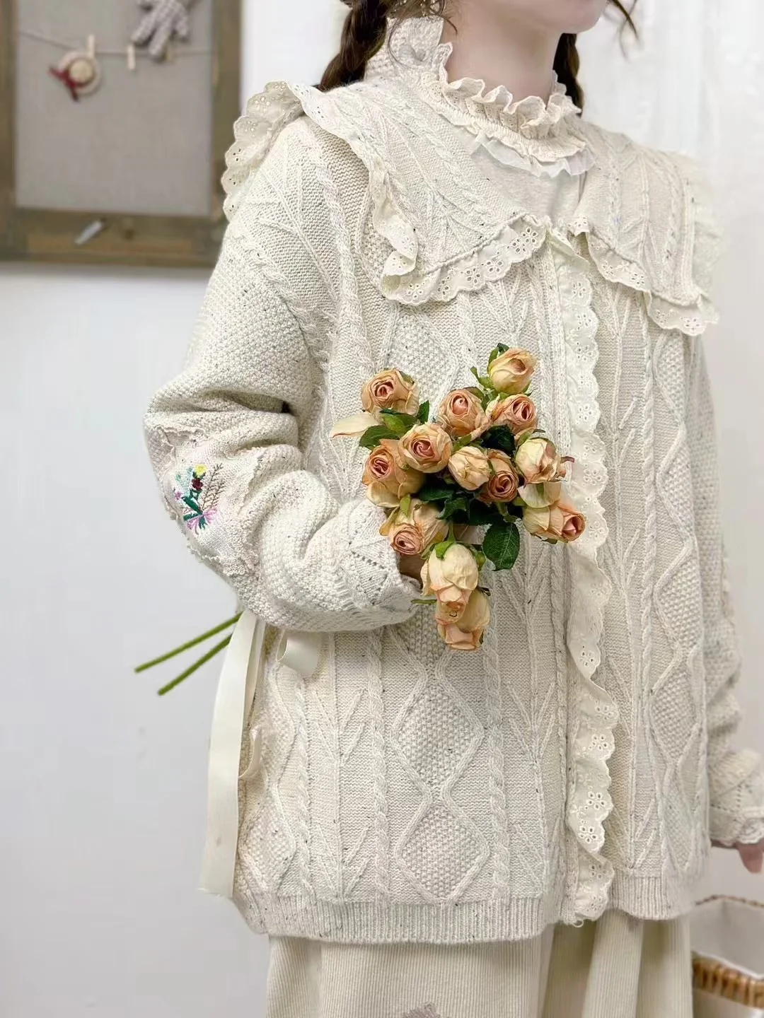 Chicfifth Sweater Women Winter Long Sleeve High Quality Autumn Vintage Top Knitted Cardigan