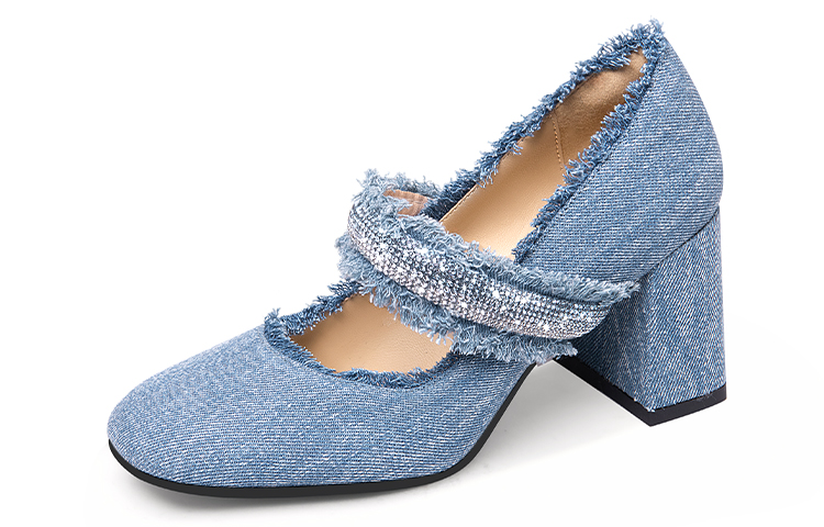 Lily Wei Mary Jane Shoes Women's Blue