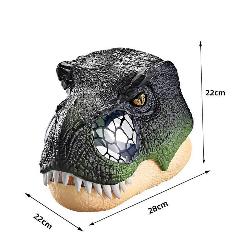 Halloween Electric Tyrannosaurus Rex/Velociraptor Head Set Sound And Light Cos Toy