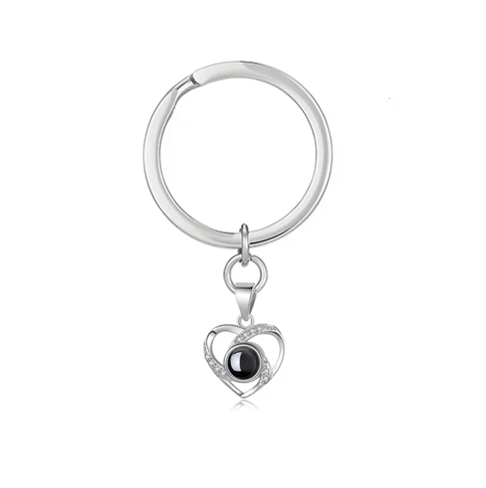 2023 Projector Picture Custom Personalized Prime Heart With Diamond Photo Keychain wetirmss