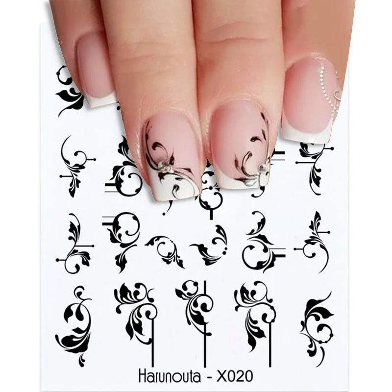 1Pc Spring Water Nail Decal And Sticker Flower Leaf Tree Green Simple Summer DIY Slider For Manicuring Nail Art Watermark