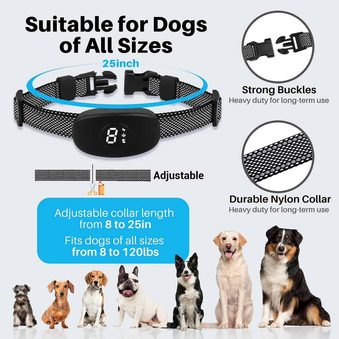 BEBANG Bark Collar for Dogs with 3 Modes Beep Vibration and Shock Dog Shock Collar for Small Medium and Large Dogs, Shock Collar for Dogs in Humane Effective Scientific Training Methods
