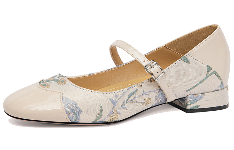Lily Wei Mary Jane Shoes Women's Apricot