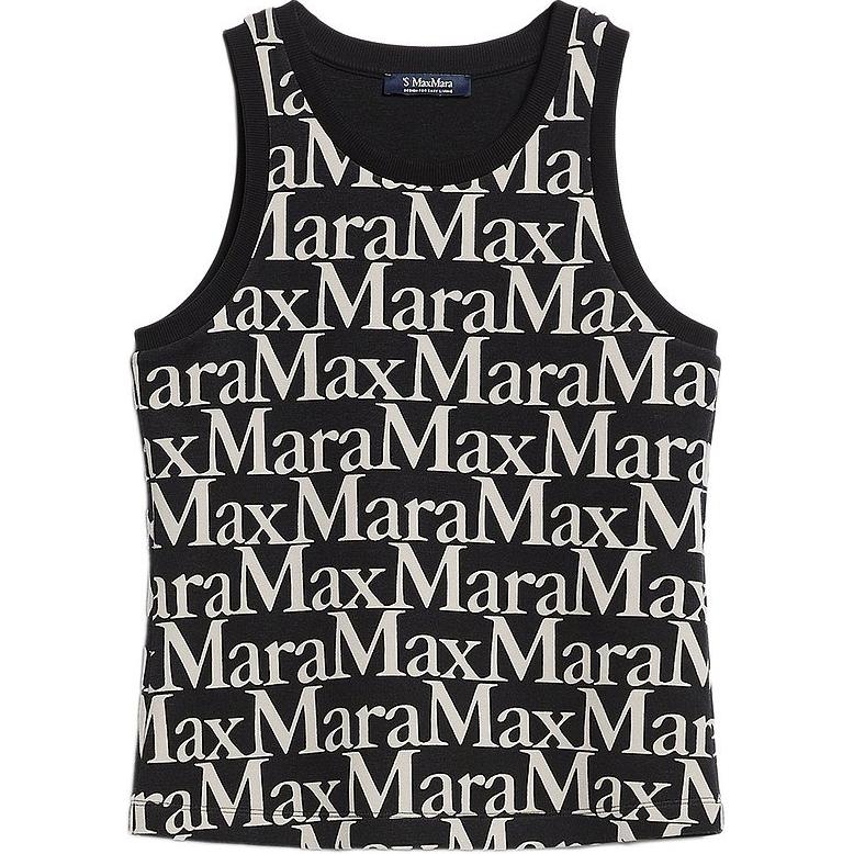 'S MAX MARA All-Over Logo Patterned Crewneck Tank Top