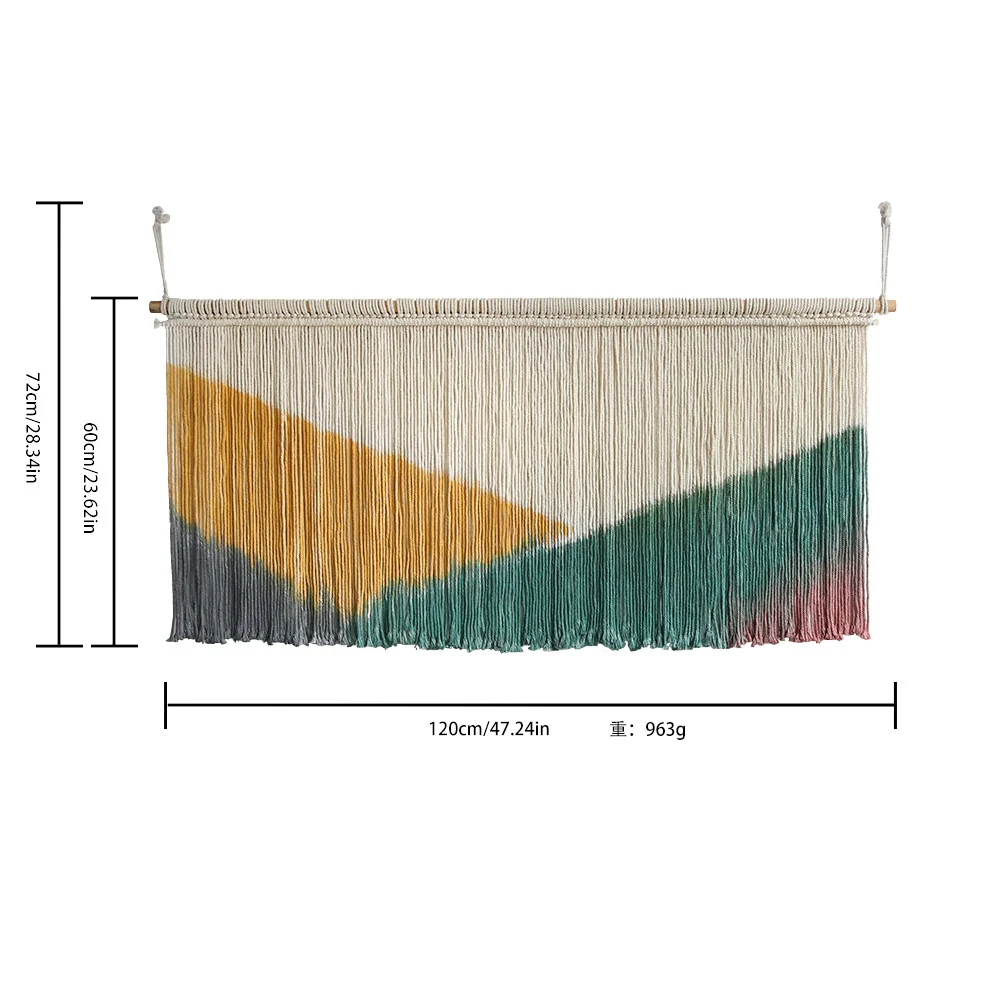 Nigikala Nigikala Ins Nordic Wind Dyed Hand-Woven Tapestry, Creative Homestay Room Wall Decoration Bedside Sofa Background