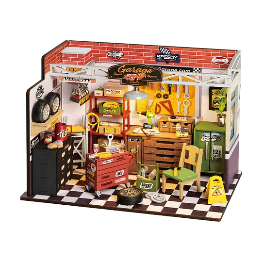 Rolife Garage Workshop DIY Miniature House Kit DG165 | Robotime Canada
