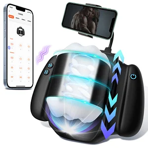 3 Thrusting & 10 Vibrating Male Masturbator With Phone Stand & Handle