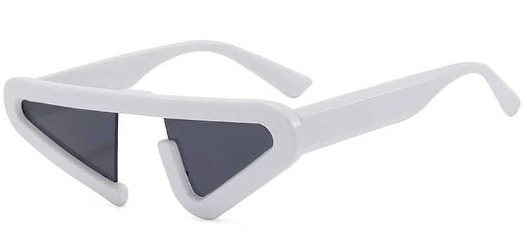 Vintage Triangle Cat Eye Women's Sunglasses Big Frame Hip Hop Eyewear Luxury Designer Sun Glasses Flat Top Black Shades