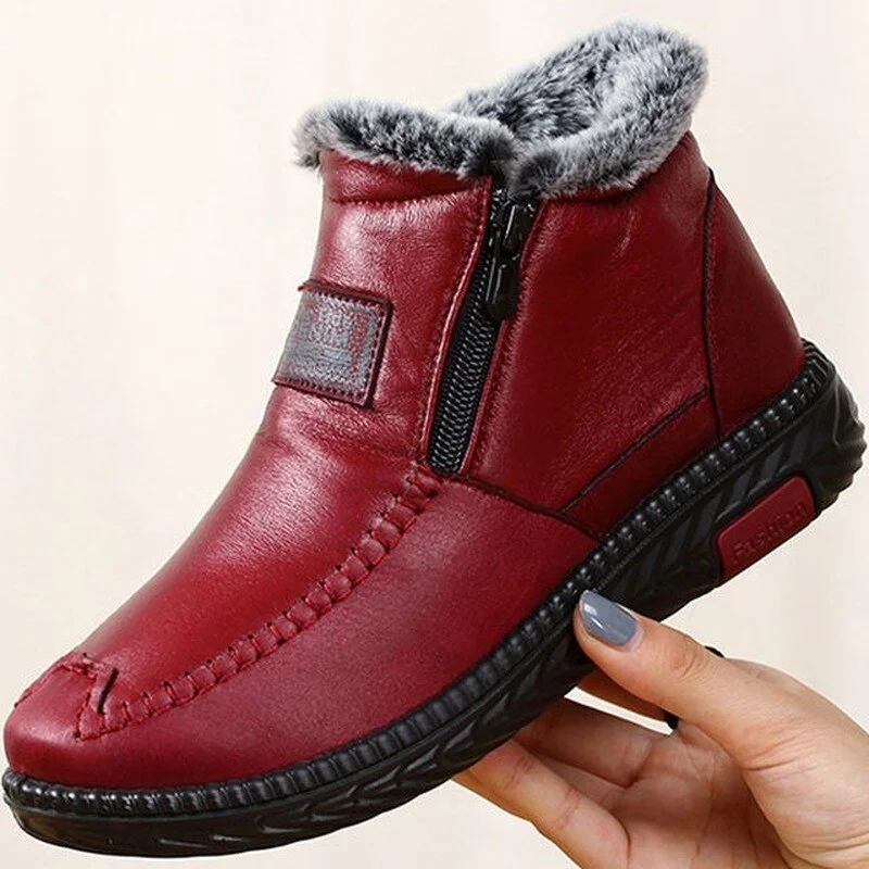 Women's Waterproof Non-slip Cotton Leather Boots (Buy 2 Free Shipping)