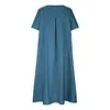 Gioiacombo&trade; Nuovo abito midi casual da donna a maniche corte in cotone e lino
