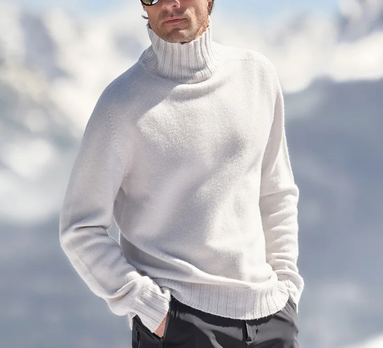 Maglione a collo alto in cashmere da uomo