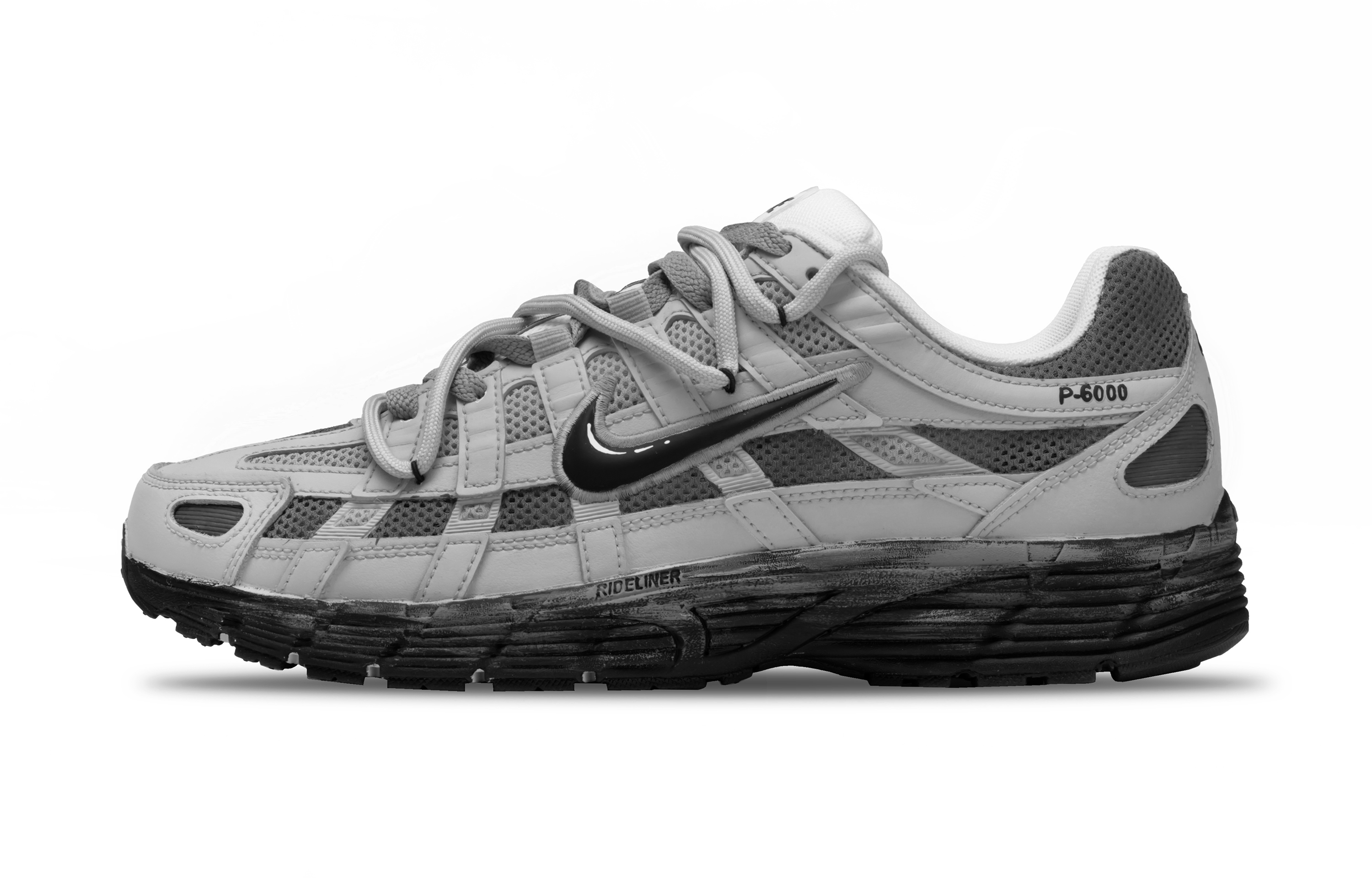 Nike P 6000 Anti Slip And Wear Resistant Height Increasing Low Top Casual City Commute Running Shoes Men's Gray