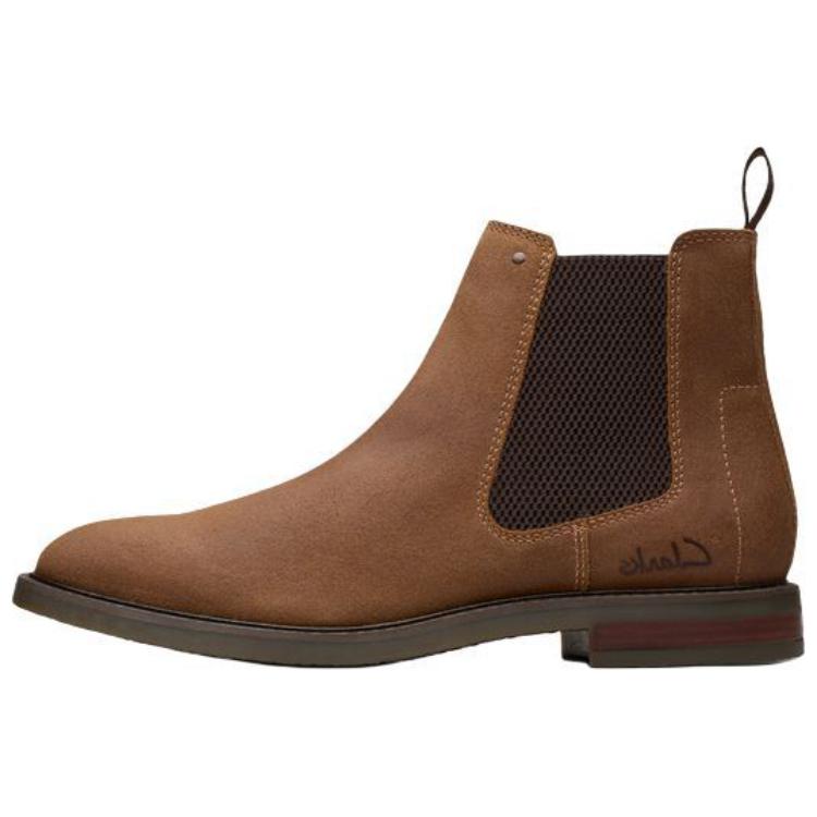 Clarks Short Chelsea Boots Men's Light Brown