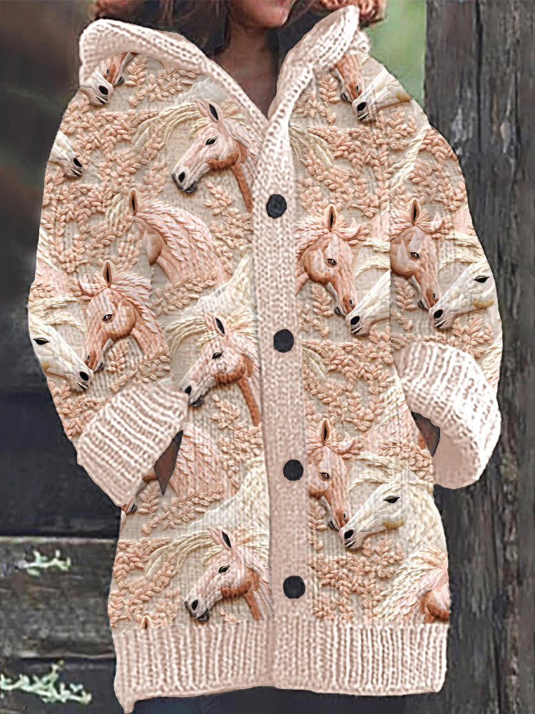 Cool Horse Button Down Long Sleeve Cardigan main image 0