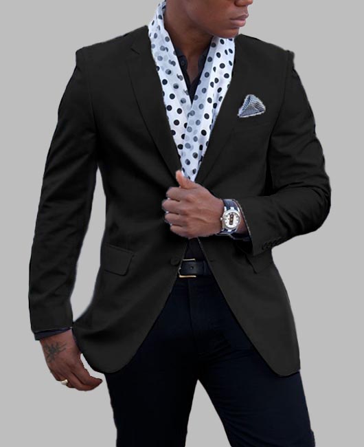 Plain Notch Lapel Two Button Long Sleeve Blazer