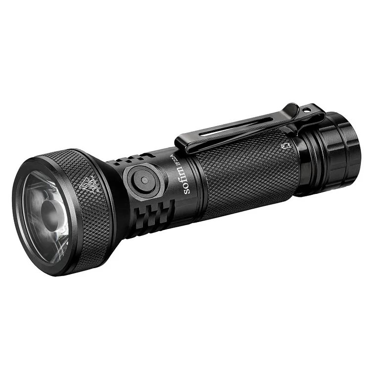 Sofirn IF22A Rechargeable EDC Flashlight Spotlight, Powerful SFT40 LED Max 2100 Lumens, Long Beam Distance Light IF22A with 21700 battery-Black-China