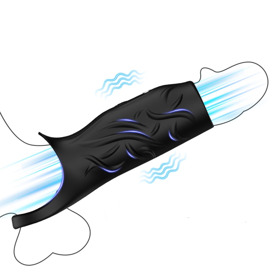 10 Frequency Strong Shock Penis Sleeve With Penis Ring