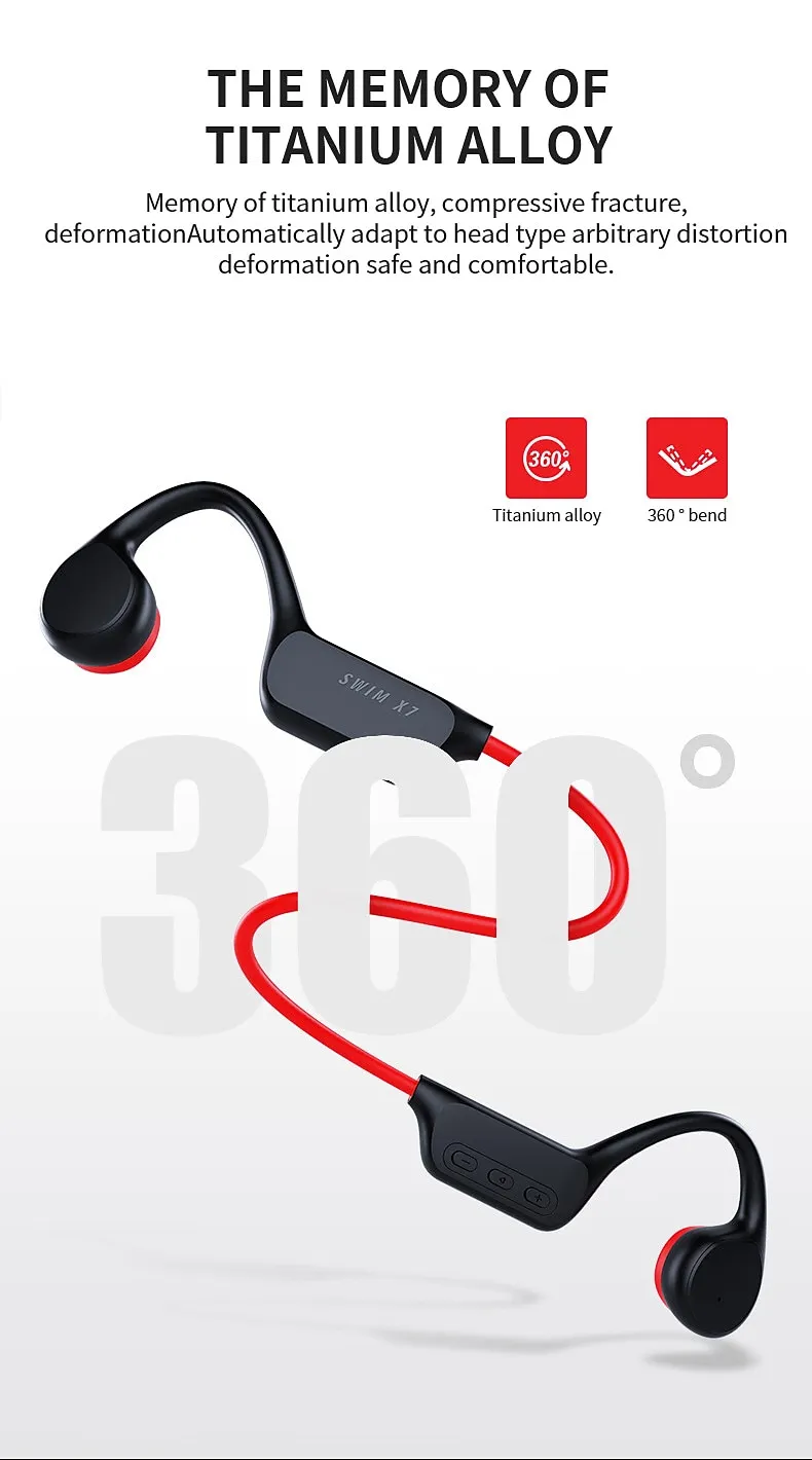 Bone Conduction Bluetooth Earphones - IPX8 Waterproof MP3 Player, 32GB Memory, HiFi Ear-Hook Headphones with Mic for Swimming 2025 - GBP £35 –P8