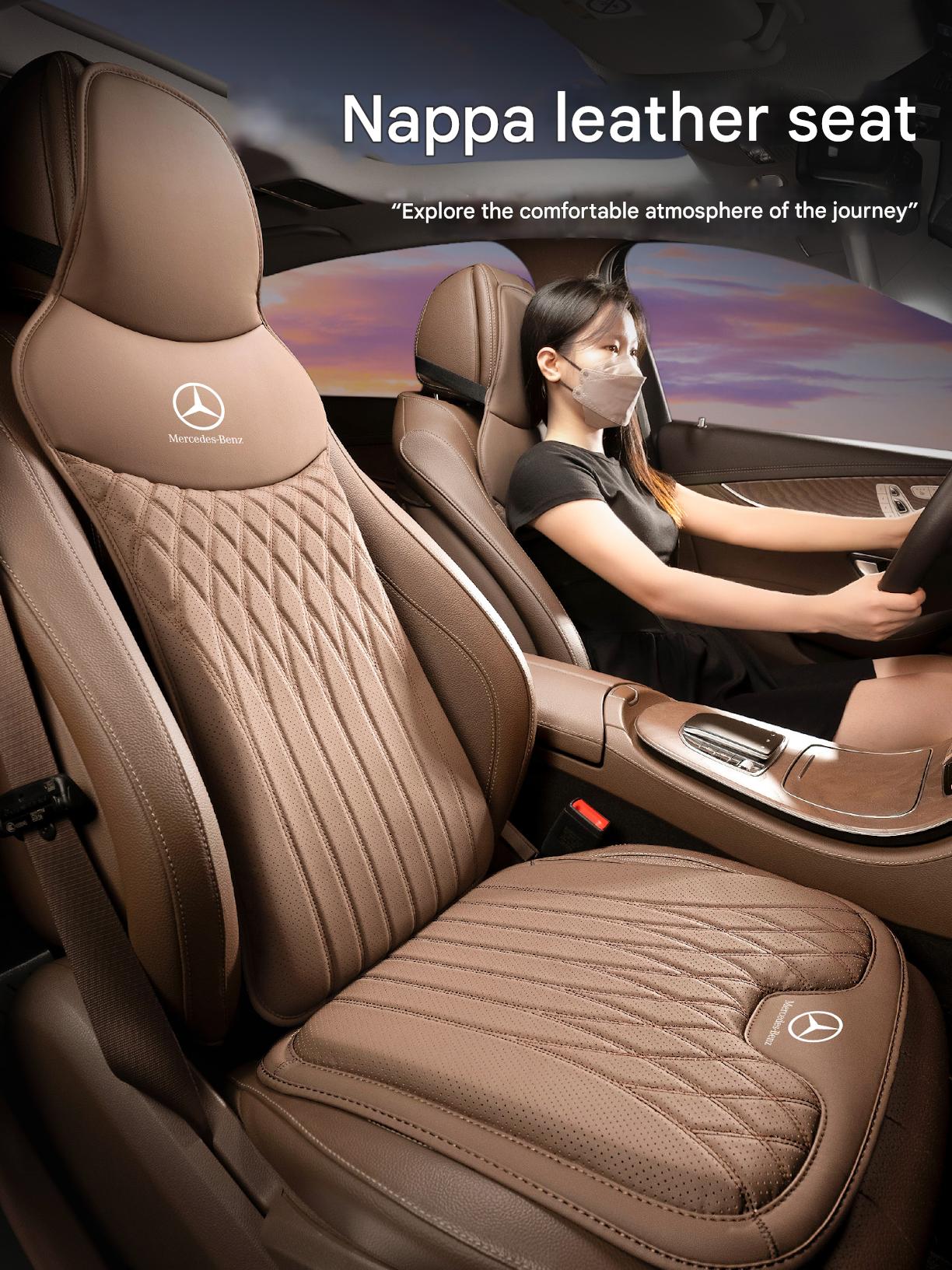 All-Season Universal Nappa leather Seat Cushions (with Logo)