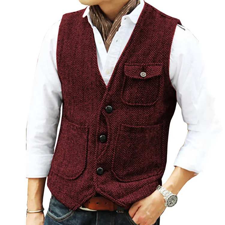 Men’s Suit Cashmere Single Breasted Vest (Sold Out)