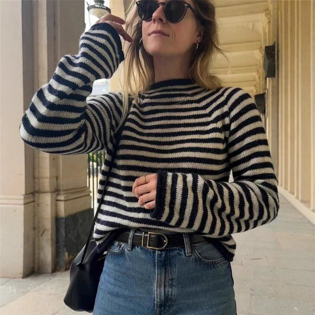 Athvotar Athvotar And Winter New Loose Simple Round Collar Knitted Knitted Christmas Sweater