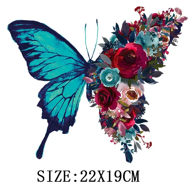 Beautiful Butterfly Thermal Sticker On T-shirt DIY Washable Iron On Hoodies Funny Design On Clothes Patches Appliqued Decoration