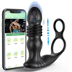 App Control Thrusting Prostate Massager Anal Plug Vibrator Penis Ring Sex Toys For Men