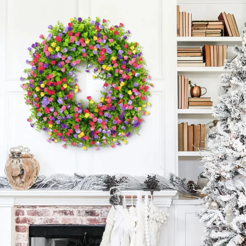 💐🎉Farmhouse Colorful Cottage Wreath