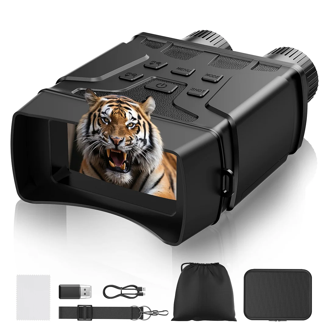 BEBANG Night Vision Goggles in 100% Darkness, 3W 850NM 7 Level Infrared Digital Night Vision Binoculars, Type-C Rechargeable, 32GB HD Photo & Video Capture, for Hunting, Patrol, Wildlife