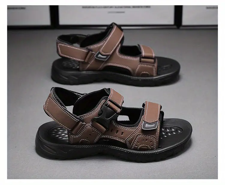 mens open toe sandals non slip comfortable beach shoes summer men s shoes details 4