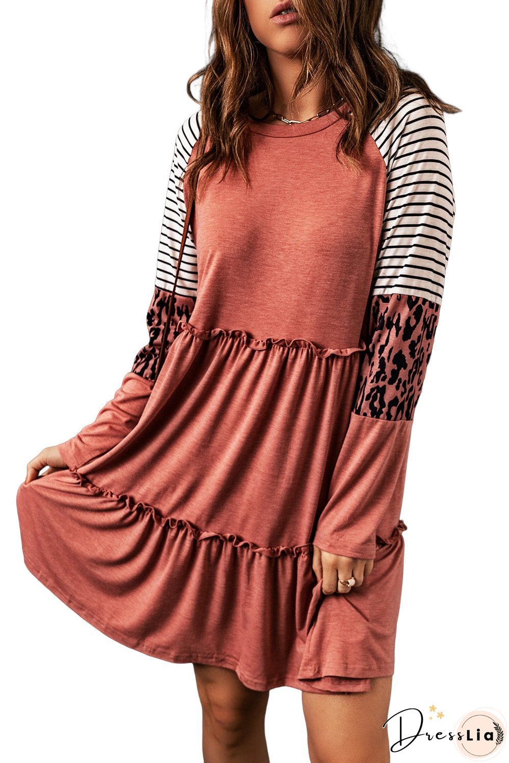 Striped Long Sleeve Mini Dress