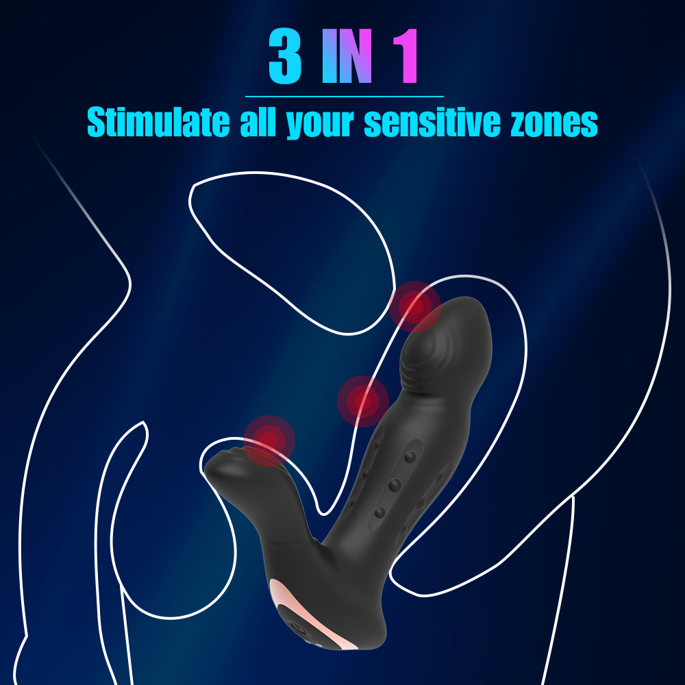 Pearls Pleasure 3-in-1 Wiggling Thrusting And Vibrating Prostate Massager
