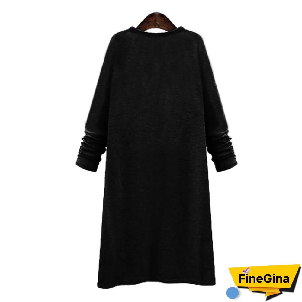 Women Boyfriend Style Shirt Open Front Long Cardigan Casual Jacket Coat Cape