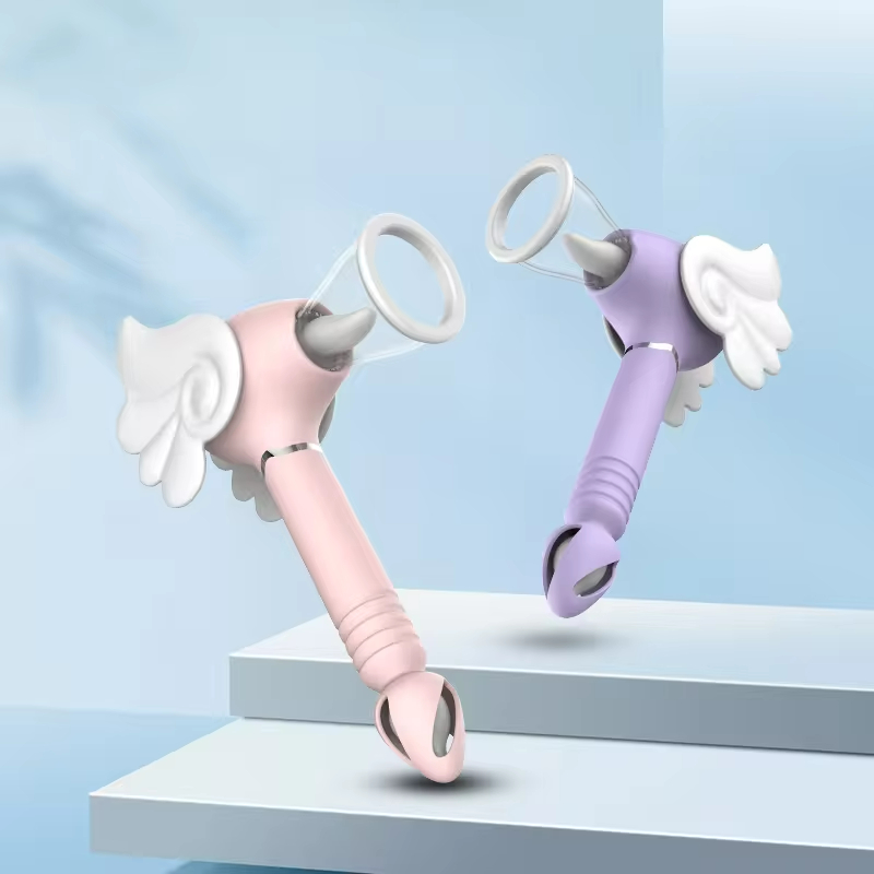 4 In 1 Vacuum Sucking Thrusting Dildo Tongue Vibrator