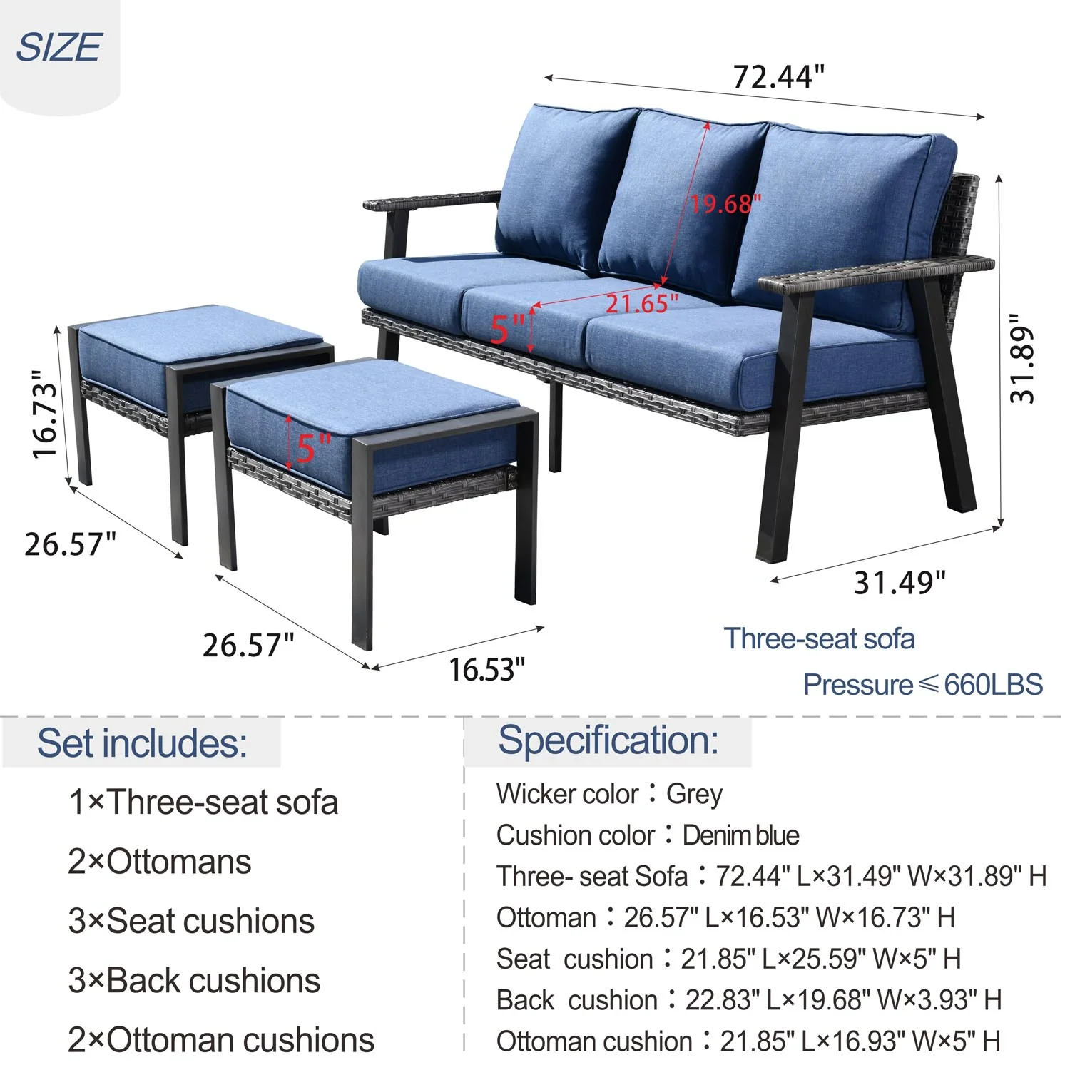 Ovios Bistro Set 3 Piece Couch