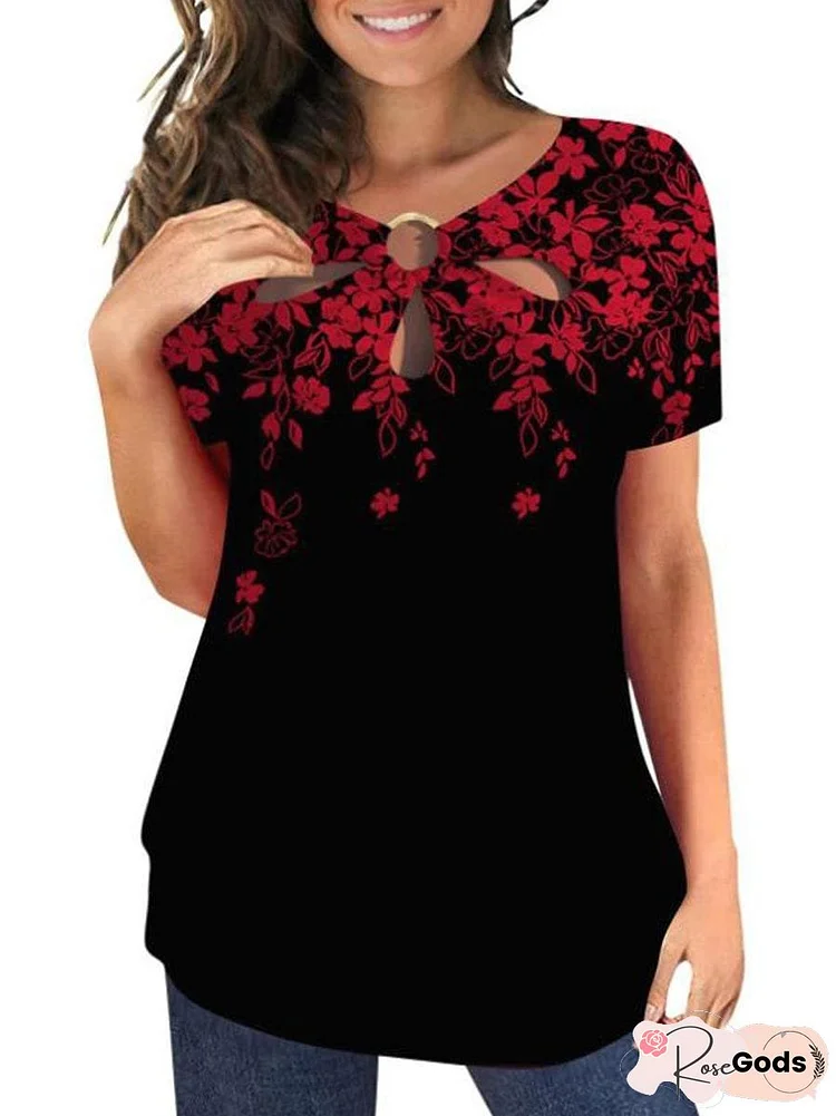 Printed Round Neck Casual T-Shirt for Everyday Comfort