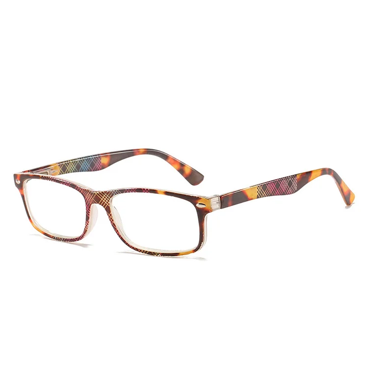 Elbru Double Color Spelling a Flower Retro Anti-blue Light Reading Glasses High Definition Comfortable Presbyopic Glasses