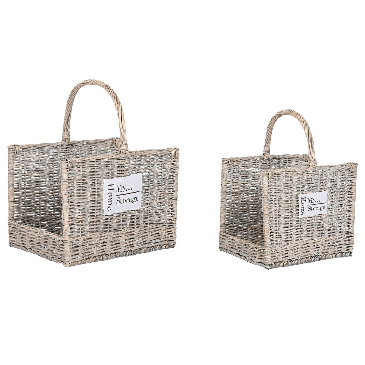 Log Stand Home ESPRIT Natural wicker 47 x 35 x 54 cm