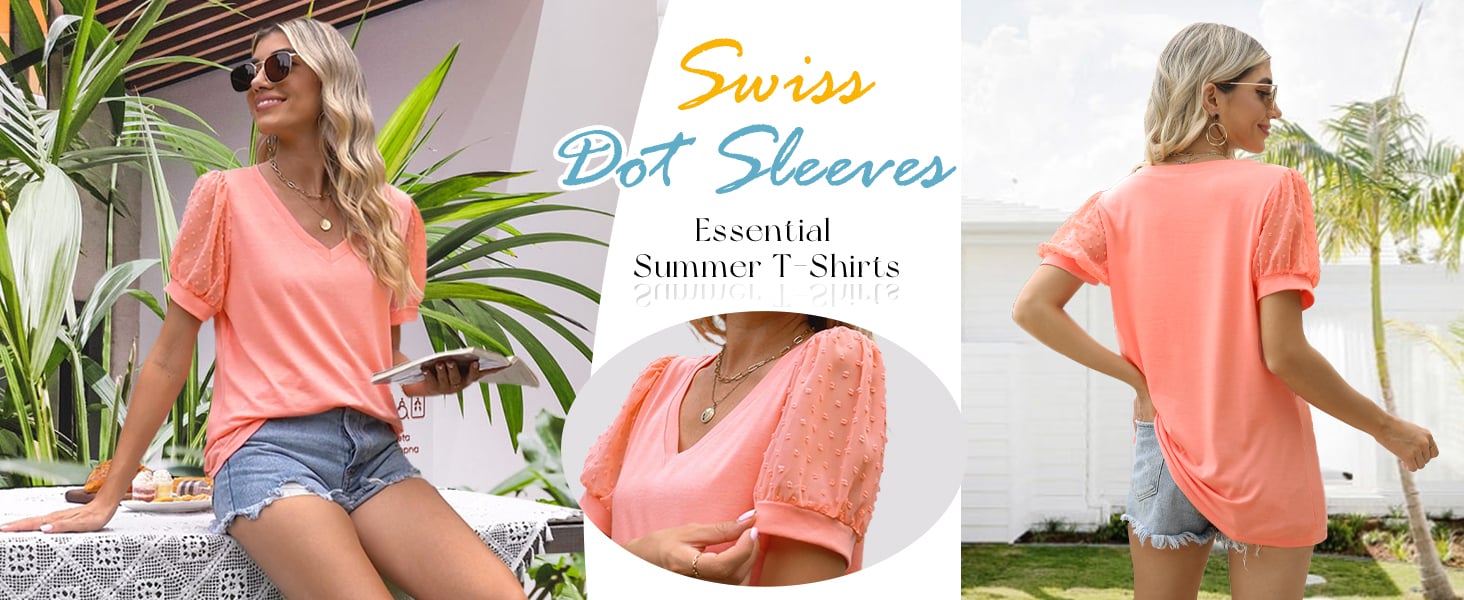 Swiss Dot Puff Sleeve-Essential Summer T-Shirts