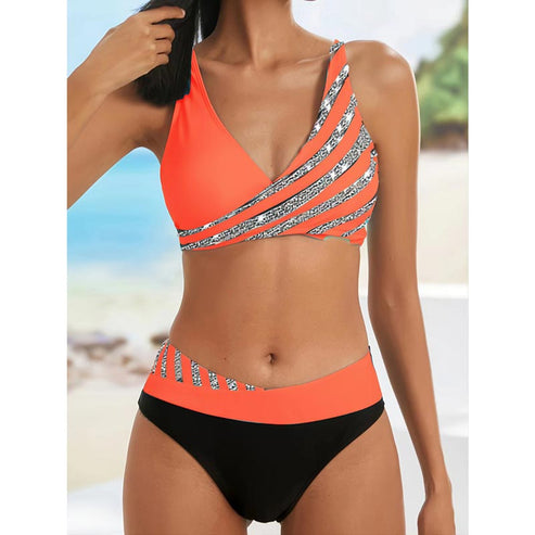 Fato de banho feminino elegante de 2 peças