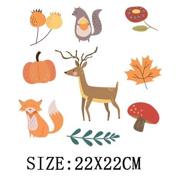 Cute Animals Heat Sticker On T-shirt DIY A-levels Iron On Transfer For Clothing Beautiful Design On Kid Clothes Patch Decoration