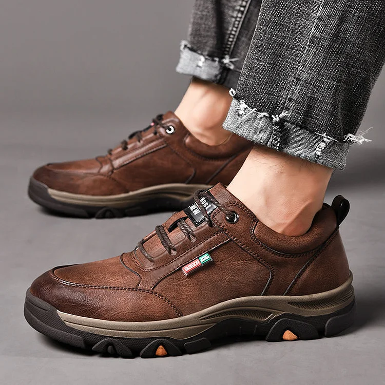 Men's Waterproof Non-Slip Leather Hiking Shoes