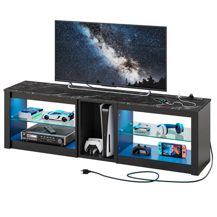 Bestier Modern TV Stand for 70" TV with Power Outlets 