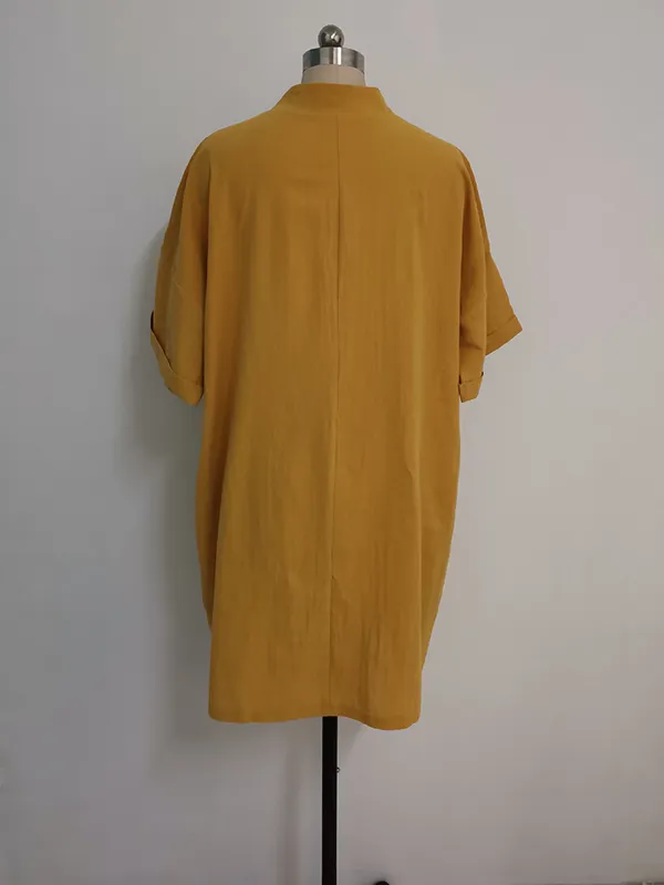 Sleeveless Bowknot Split-Joint Striped V-Neck Mini Dresses Shirt Dress