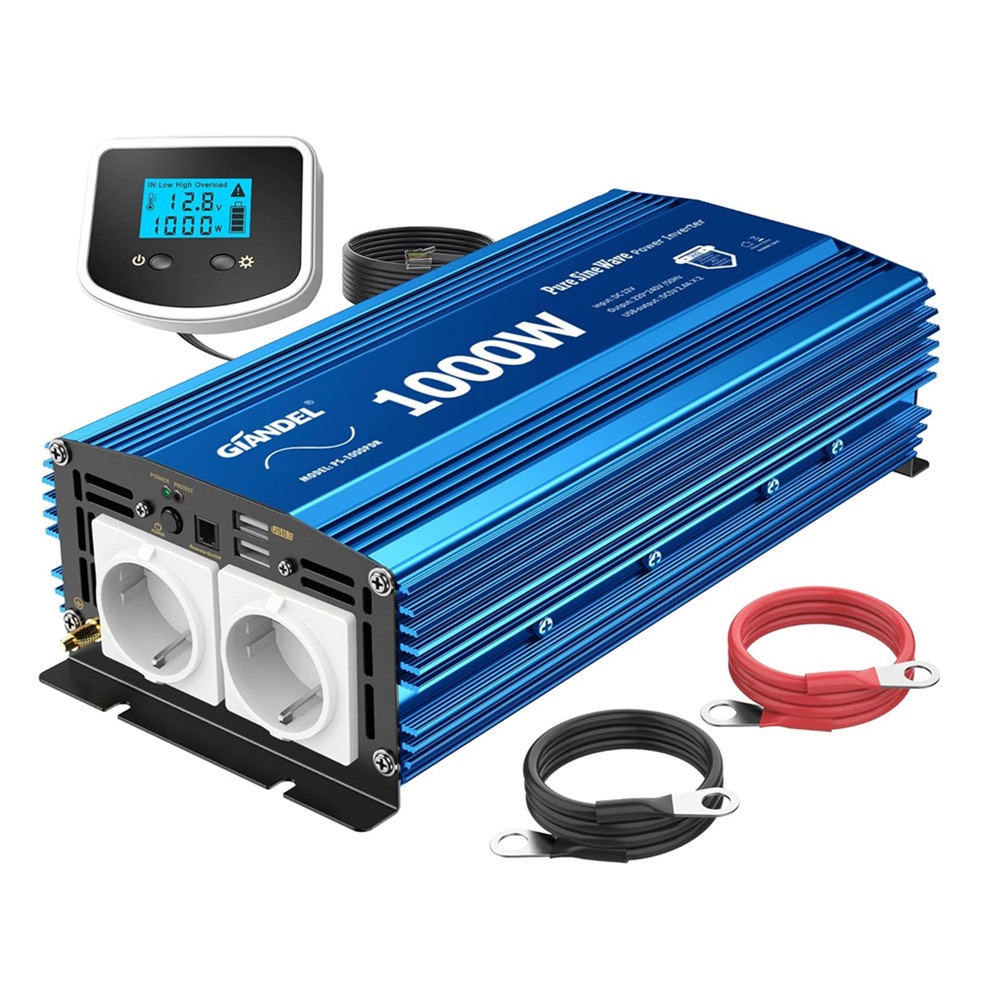 1000W Reiner Sinus Wechselrichter 12V auf  230V 240V 