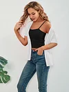 Women's Chic Spring & Summer Cardigan - Elegant Short Sleeve, Lightweight Open Front Knit - Versatile Sweater for Casual or Dressy Occasions