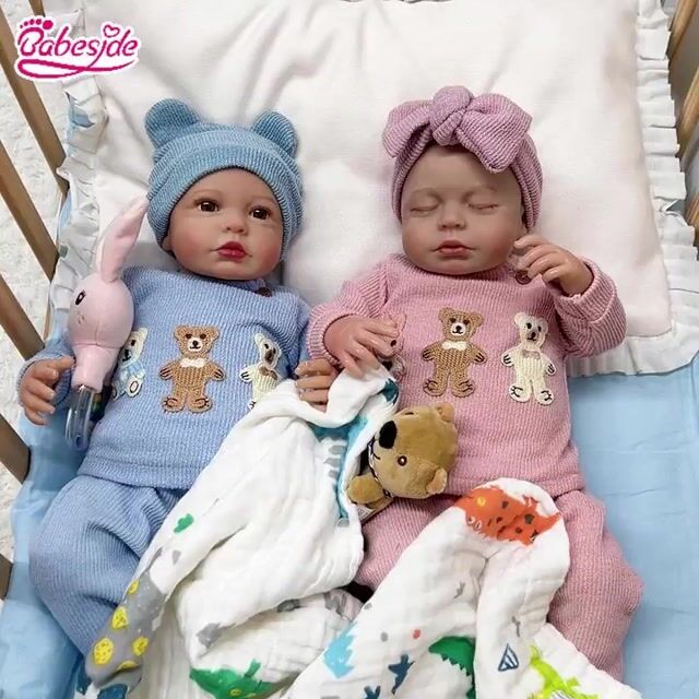 Babeside Reborn Baby Lucy & Carina 20'' Little Infant Twins Gift For Emotional Moments